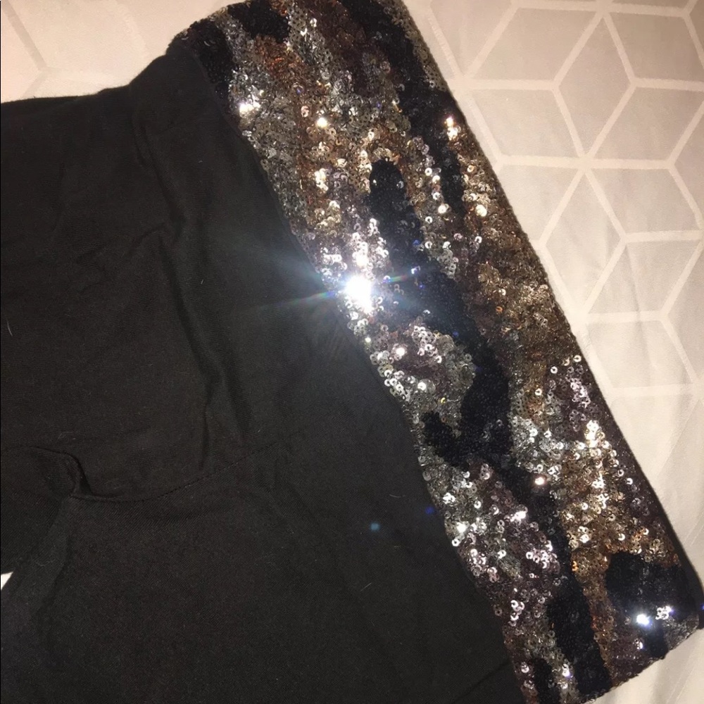 PINK Yoga Sequin Bling Fashion Show Leggings XS